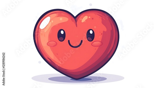 Cute cartoon heart smiling
