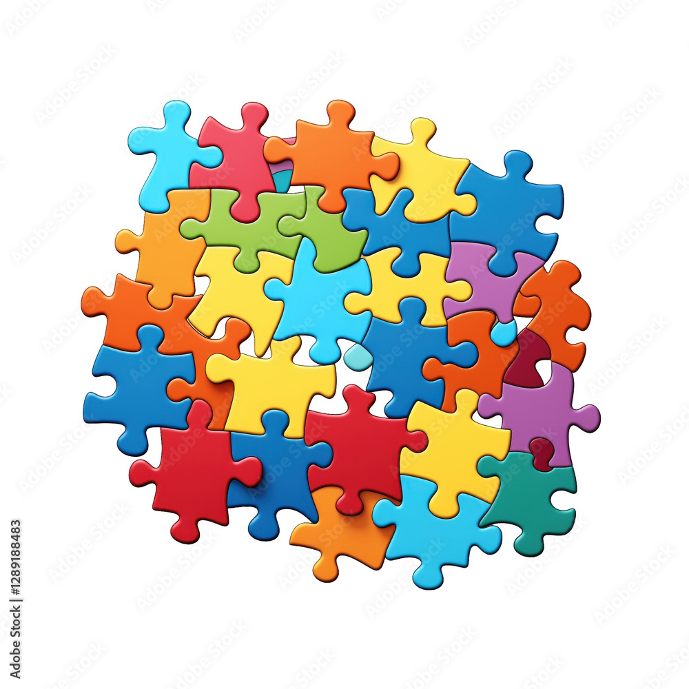 Isolated Colorful Jigsaw Puzzle Pieces Isolated Colorful Jigsaw Puzzle Pieces