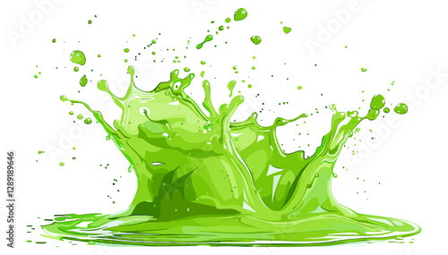 Green water splash vector, isolated on white or transparent PNG, liquid wave, fresh aqua drop, dynamic fluid motion, clear splash effect, eco design element, realistic water swirl,