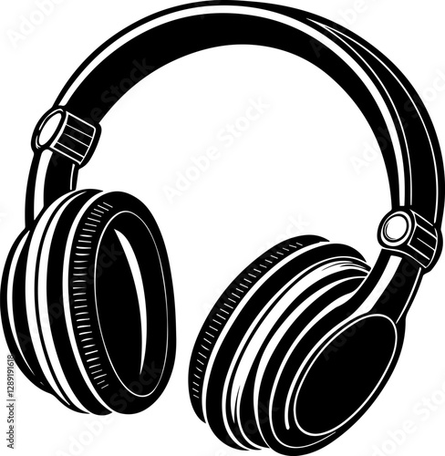 headphones icon silhouette vector illustration