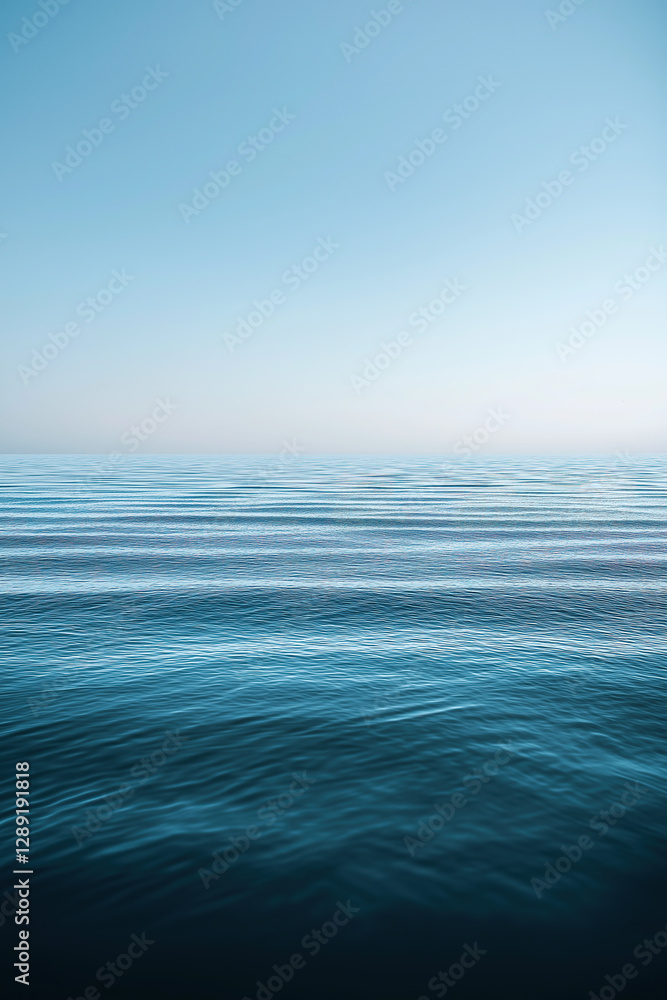 Fototapeta premium Calm Ocean Horizon Blue Sky and Sea 