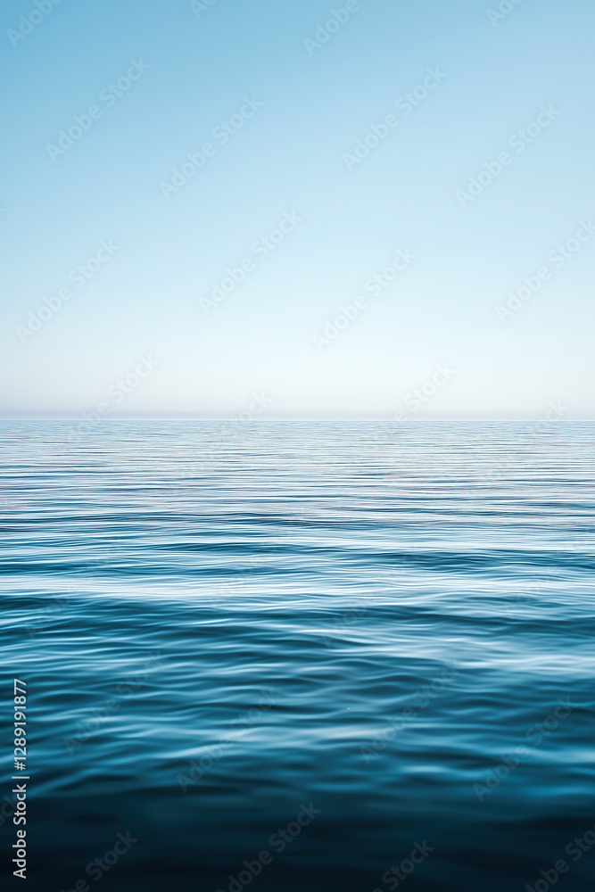 Obraz premium Calm Ocean Horizon Blue Sky and Sea 