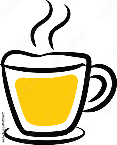 cup of a hot drink icon logo mascot