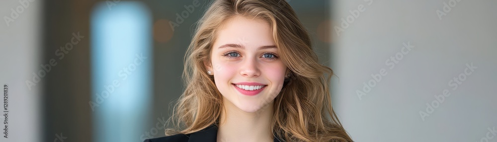 Captivating portrait, woman with striking blue eyes and flowing long hair portrait Captivating portrait, woman with striking blue eyes and flowing long hair portrait
