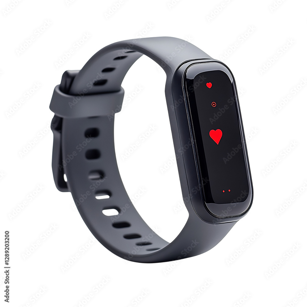 High Tech Modern Fitness Tracker with Heart Rate Isolated on Transparent Background High Tech Modern Fitness Tracker with Heart Rate Isolated on Transparent Background