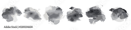 Neutral grey tones watercolor stains, soft ink splashes, abstract ink watercolor, watercolor textures, minimalistic grey stains, muted watercolor art, ink stains on paper