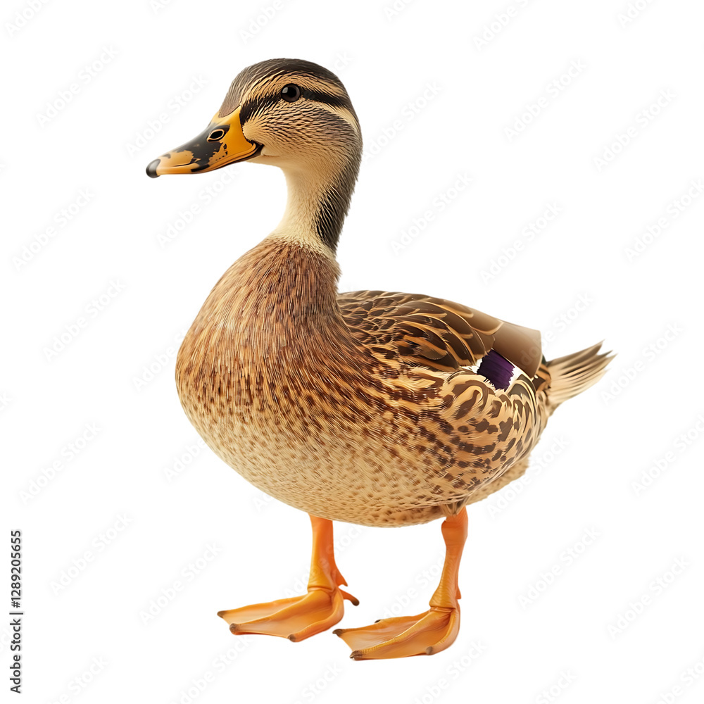 Female mallard duck isolated on white background. Female mallard duck isolated on white background.