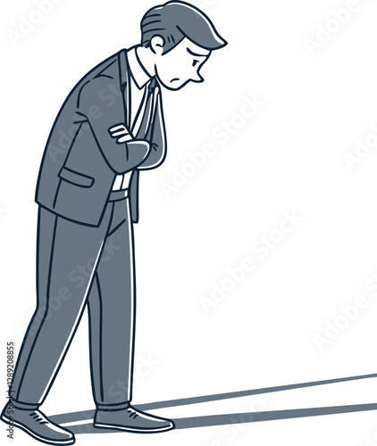 Frustrated Businessman Concept. Vector Illustration on White