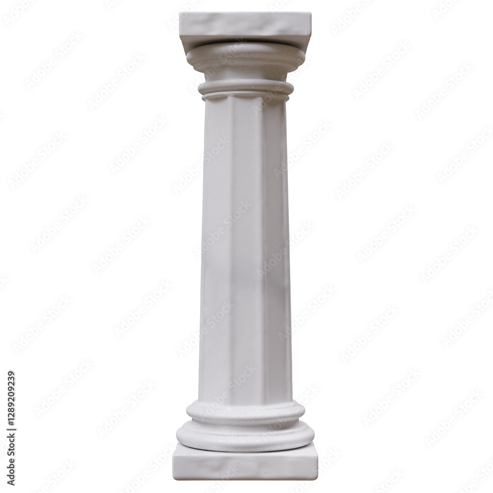 Pillar column ancient Greek isolated on white, transparent. Marble pedestal Pillar column ancient Greek isolated on white, transparent. Marble pedestal