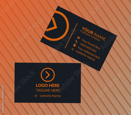 Modern and simple business card design with yellow and dark black color