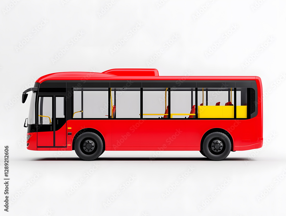 3d Bus Mockup, isolated on white background 3d Bus Mockup, isolated on white background