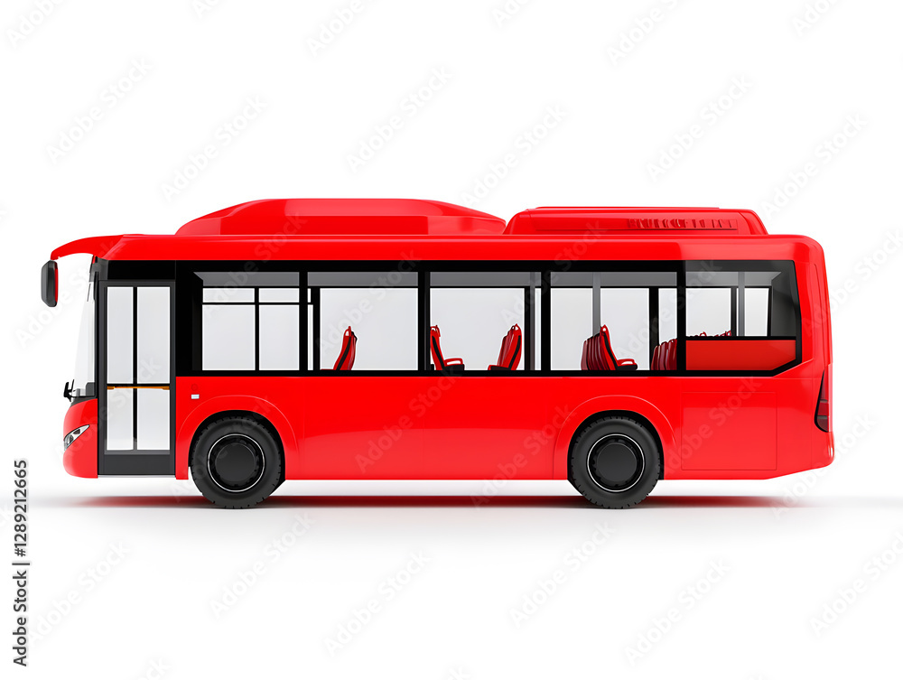3d Bus Mockup, isolated on white background 3d Bus Mockup, isolated on white background