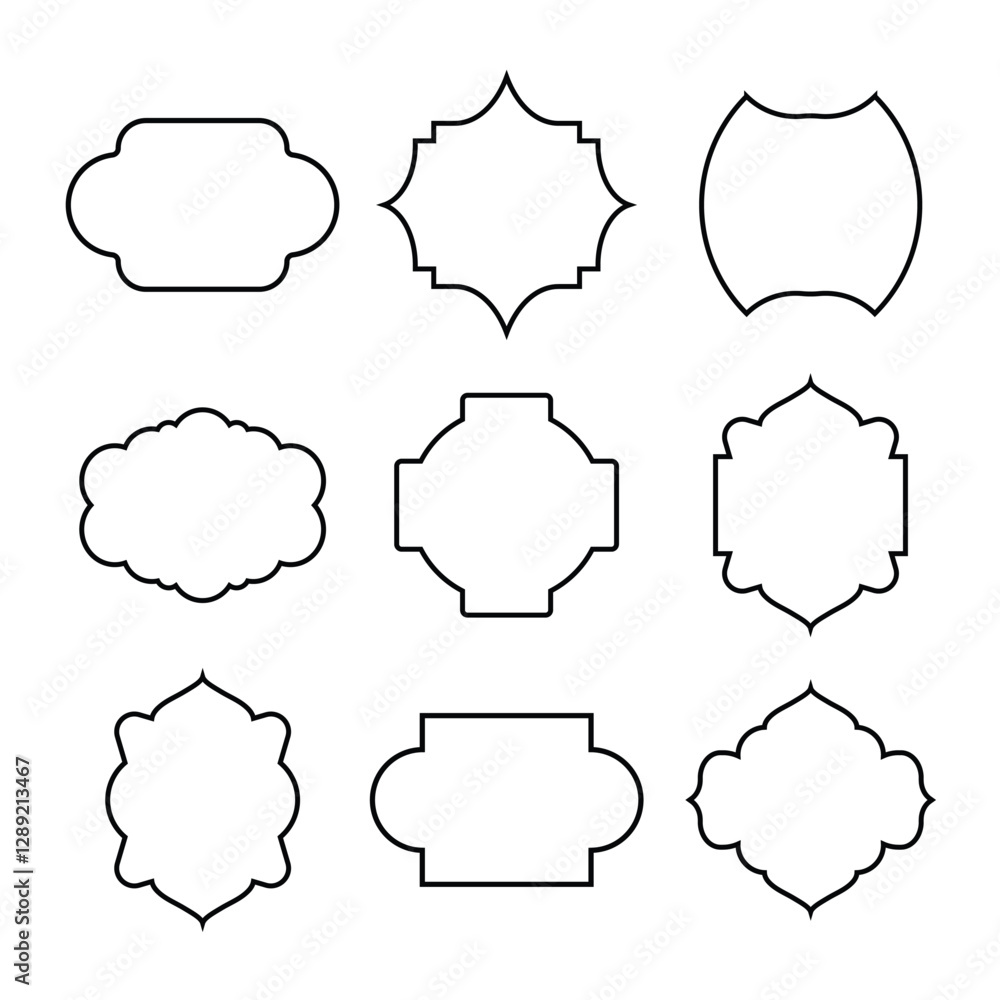 Fototapeta premium Black color line art collection