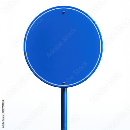 Blue Road Sign Isolated