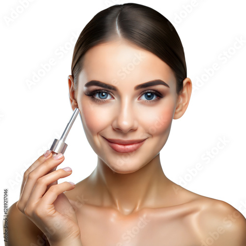 woman applying mascara