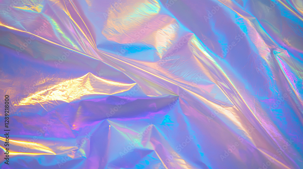 Obraz premium Vibrant holographic foil texture with iridescent rainbow effect