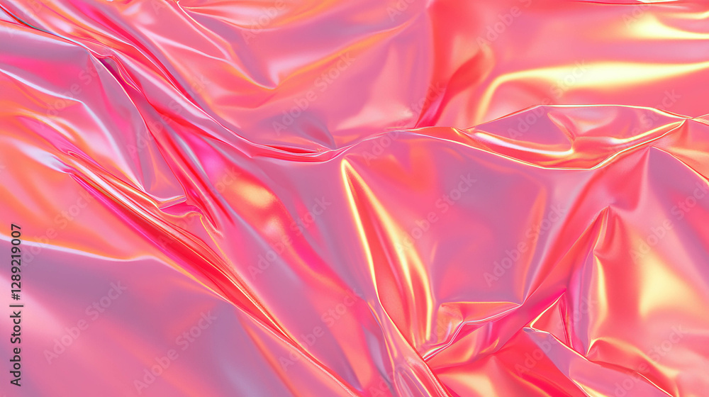 Fototapeta premium Vibrant pink foil texture with subtle wrinkles for creative design projects
