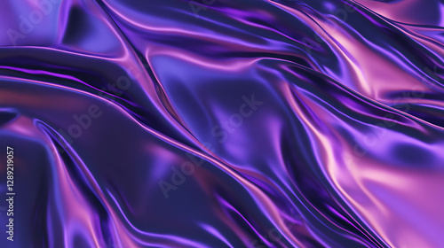 Vibrant purple foil texture with dynamic rumpled folds for creative design