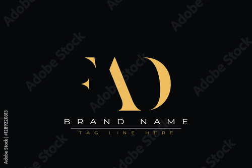 FAD abstract letter logo design. This logo is designed by three abstract letters.