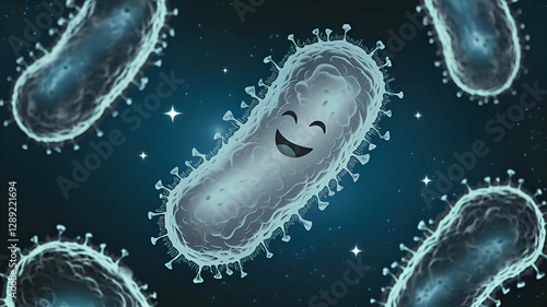 Good bacteria with smiling face