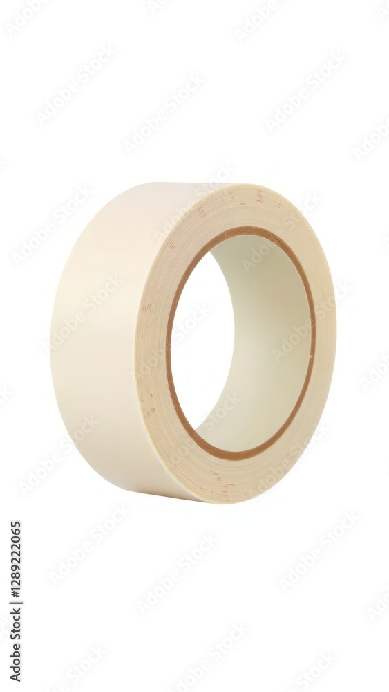 A side view of a masking tape roll ideal for painting, labeling, and general masking applications. Perfect Any Project. A side view of a masking tape roll ideal for painting, labeling, and general masking applications. Perfect Any Project.