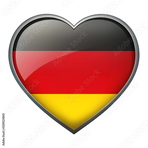 Heart shaped design featuring the German flag with black, red, and yellow stripes representing national pride and identity Free Download Heart shaped design featuring the German flag with black, red, and yellow stripes representing national pride and identity - GFXLoad