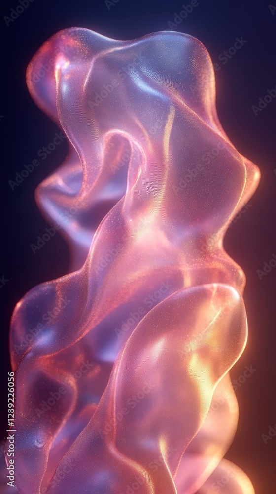 Abstract Colorful Fluid Sculpture in Vibrant Light and Texture Abstract Colorful Fluid Sculpture in Vibrant Light and Texture