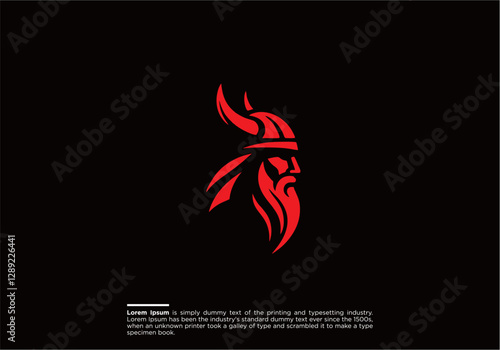 viking logo vector graphic abstract template, Viking Helmet Icon