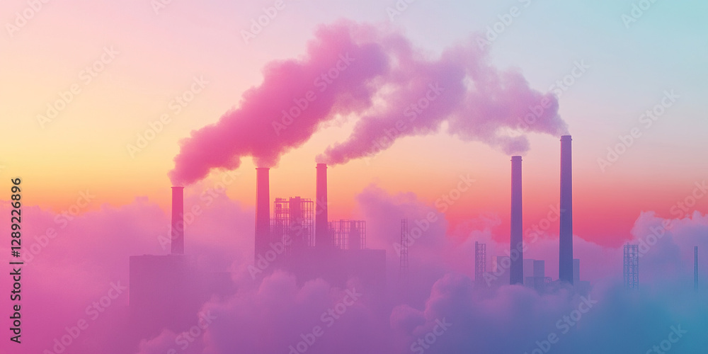 Obraz premium Industrial Pollution Zone 