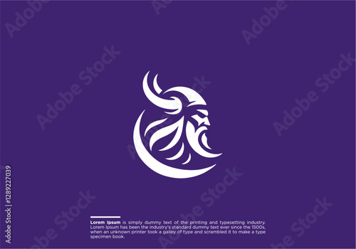 viking logo vector graphic abstract template, Viking Helmet Icon