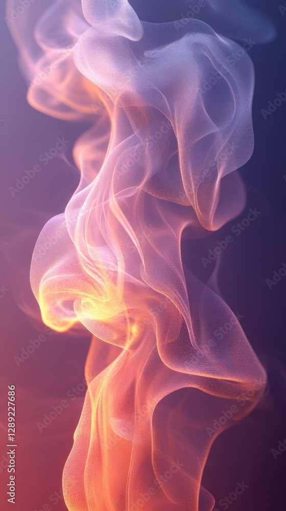 Fototapeta premium Ethereal and Colorful Smoke Swirls in Soft Focus on Dark Background