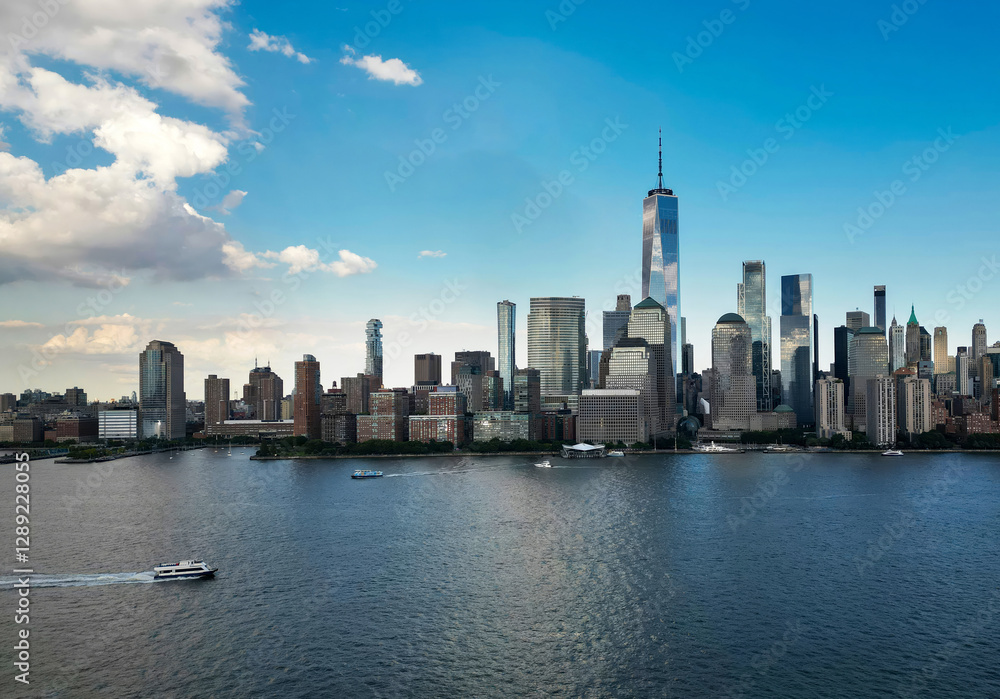 NYC skyline with skyscrapers aerial view. Manhattan and Brooklyn. New York City skyline with Hudson River views. Downtown NYC. New York from waterfront skyline. Panorama of of New York from top. NYC skyline with skyscrapers aerial view. Manhattan and Brooklyn. New York City skyline with Hudson River views. Downtown NYC. New York from waterfront skyline. Panorama of of New York from top.