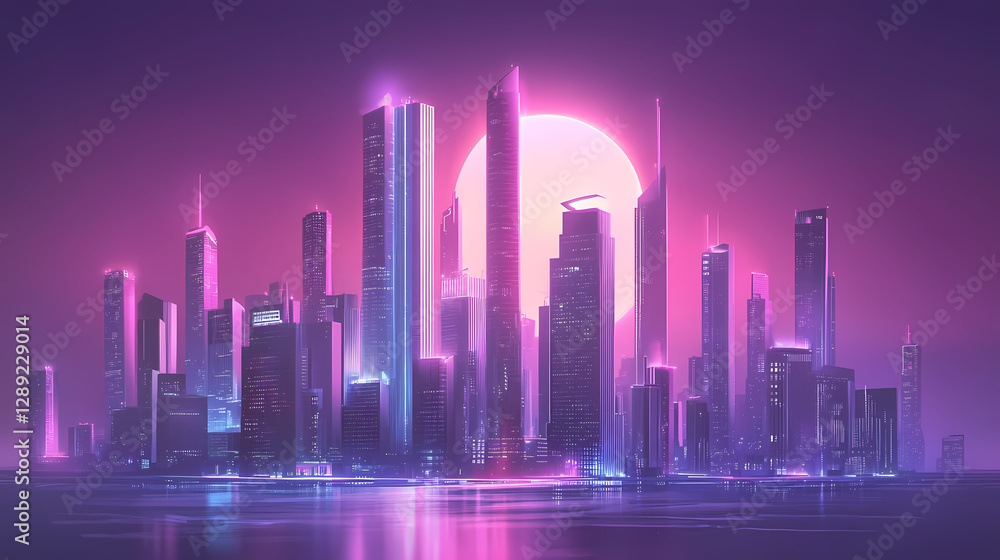Futuristic smart building cityscape: ai-powered real estate revolution. AI-Powered Cityscape. Illustration Futuristic smart building cityscape: ai-powered real estate revolution. AI-Powered Cityscape. Illustration