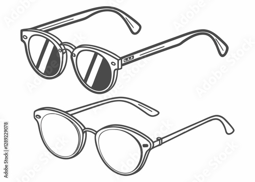 Minimalist Line Art Sunglasses Design for Fashion Accessories.