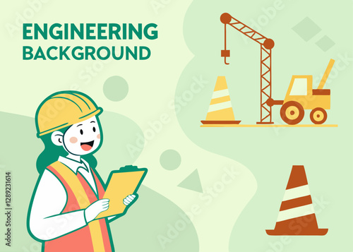 Professional Flat Design Engineering Background for Corporate Use.