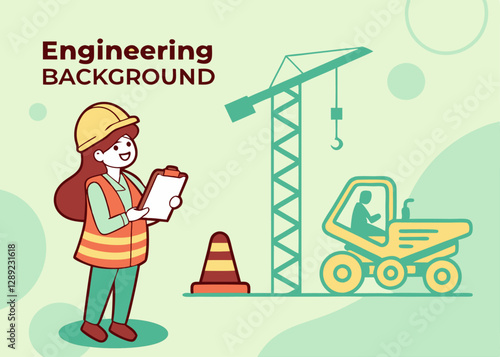 Eye-Catching Flat Design Engineering Background for Presentations.