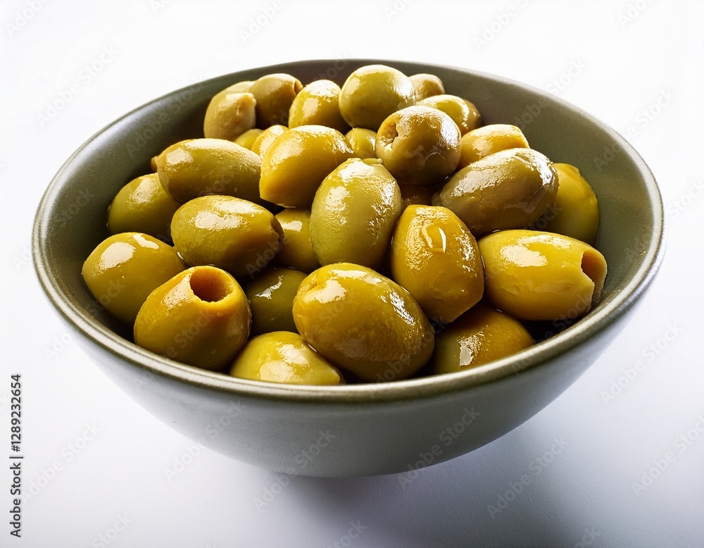 Fotografía de estudio profesional de un bol de olivas, aliñadas en aceite y especias, de fondo blanco, 4k, ultra realista. Fotografía de estudio profesional de un bol de olivas, aliñadas en aceite y especias, de fondo blanco, 4k, ultra realista.