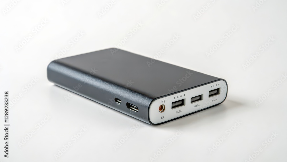 Portable Power Bank on White Background Portable Power Bank on White Background