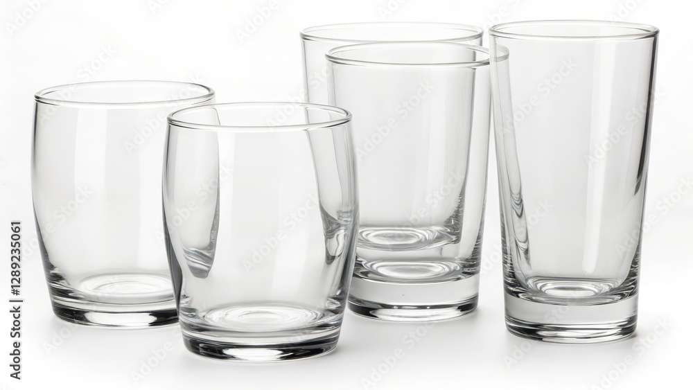 Glassware Set on White Background Glassware Set on White Background