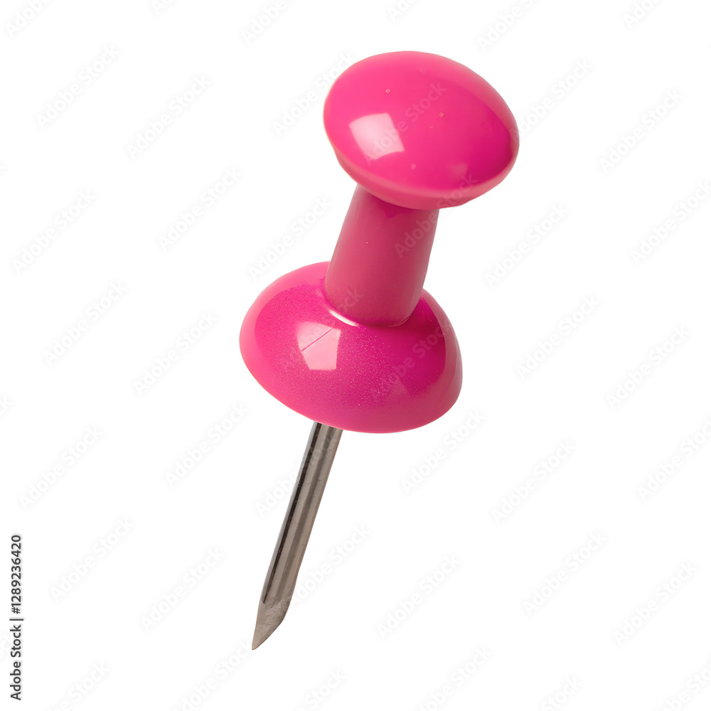 Pink push pin isolated on transparent background Pink push pin isolated on transparent background