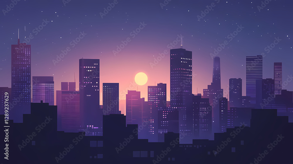 Ai-powered futuristic cityscape at nigh. AI-Powered Cityscape. Illustration Ai-powered futuristic cityscape at nigh. AI-Powered Cityscape. Illustration
