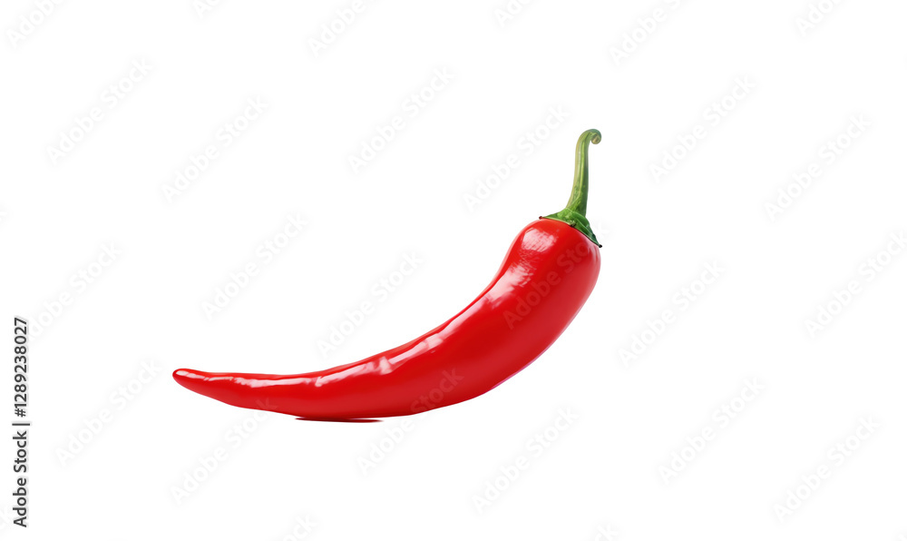 Isolated Single Red Chili Pepper Isolated Single Red Chili Pepper