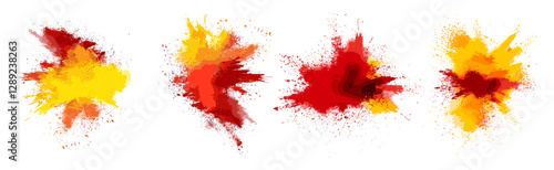 Abstract colorful background, vector red yellow color powder explosion, colorful rainbow holi paint, color burst, festival explosion, vibrant dust cloud, festival of colors