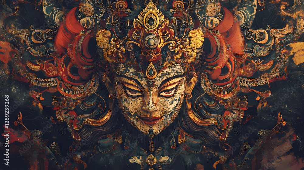 A textured art background resembling a goddess with a beautiful color combination A textured art background resembling a goddess with a beautiful color combination
