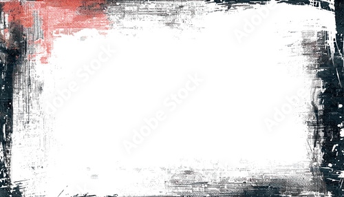 Worn texture grunge border overlay with rough paint roller marks on transparent background, artistic effect, vintage frame, abstract edge, aged design, distressed surface