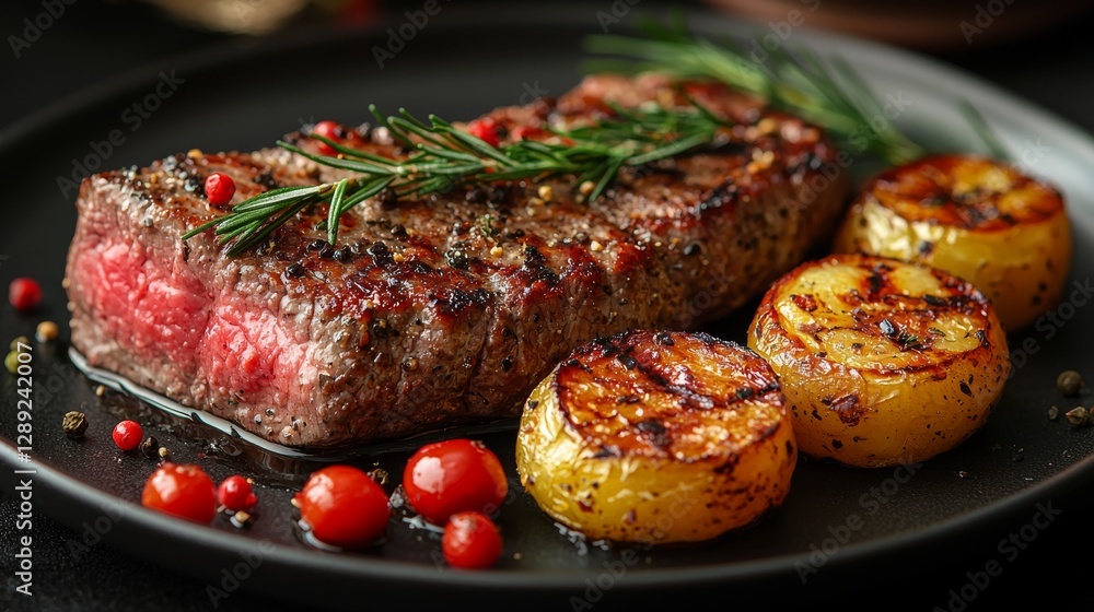 A close-up of a gourmet dish with impeccable presentation and fresh ingredients. A gourmet dish with flavor in an upscale restaurant. A close-up of a gourmet dish with impeccable presentation and fresh ingredients. A gourmet dish with flavor in an upscale restaurant.