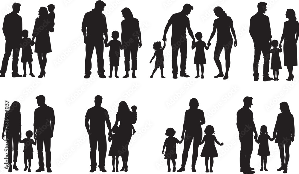Silhouette of family members Silhouette of family members