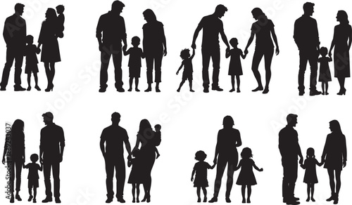 Silhouette of family members