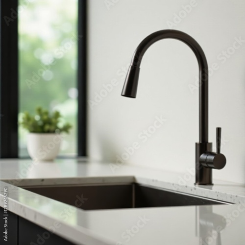 Wallpaper Mural Contemporary kitchen sink; stylish faucet, granite surface, faucet, elegant, fresh Torontodigital.ca