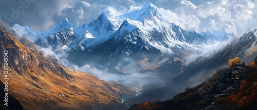 Panoramic View of the Kali Gandaki Gorge in Nepal